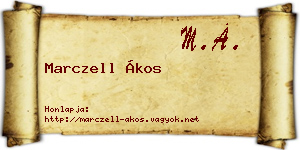 Marczell Ákos névjegykártya